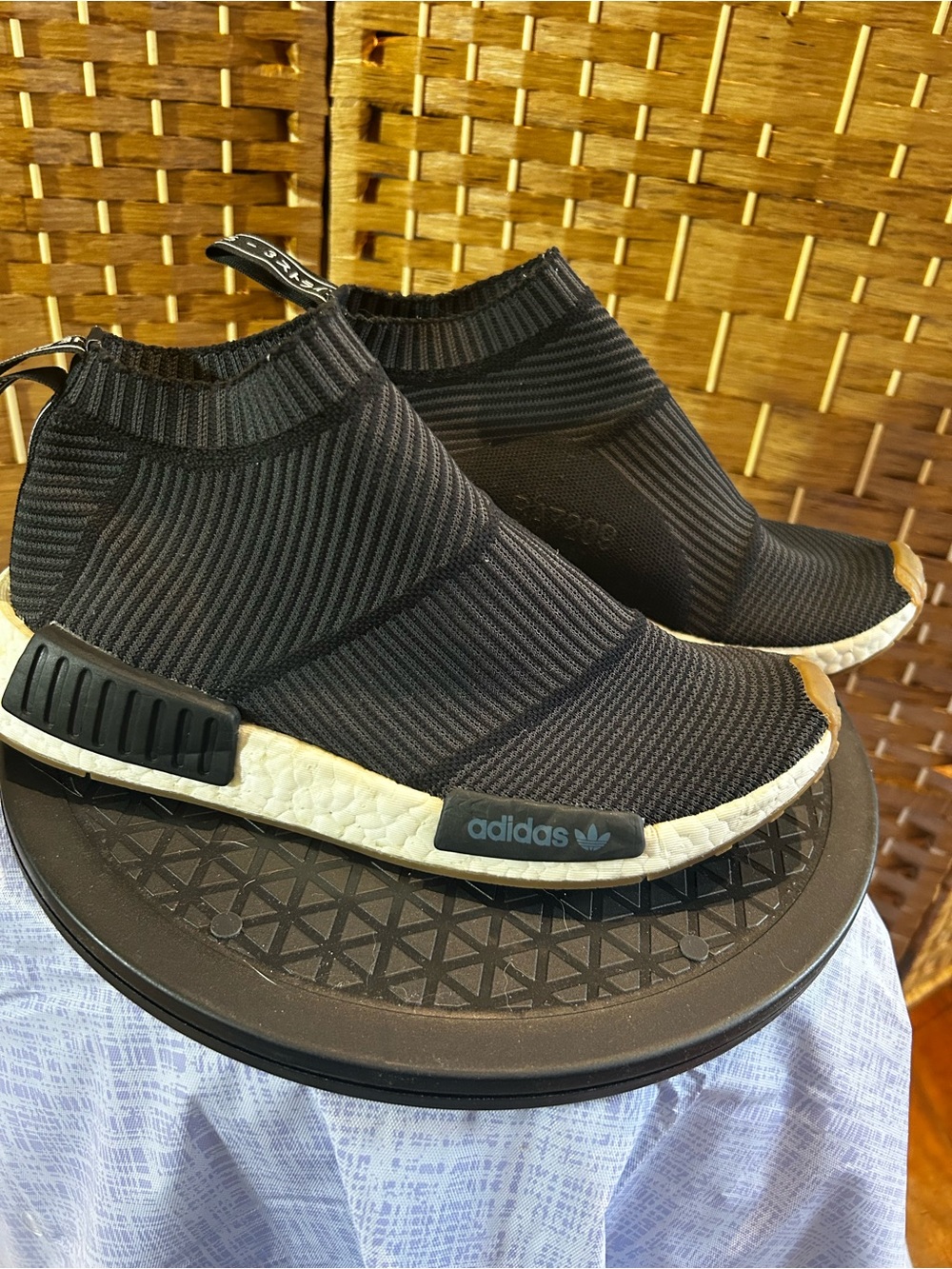 Adidas NMD City Sock Primeknit Black Gum Sole Sneakers Men 7.5 Women 8.5